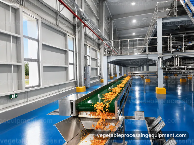 Industrial Vegetable Processing Equipment Set: Process Scope And Configuration Interface industrial vegetable processing equipment set, process scope and configuration: soil load and product route selection connection view